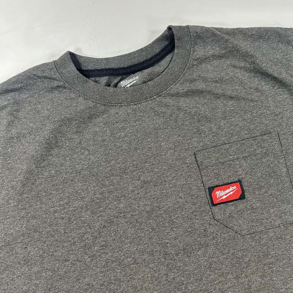 Milwaukee Gray Heavy Duty Short Sleeve Pocket T-Shirt Size XL